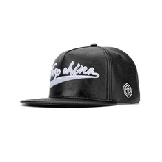 Pălărie din piele personalizată cu 5 panouri TCAP Pălărie snapback cu broderie puf 3D